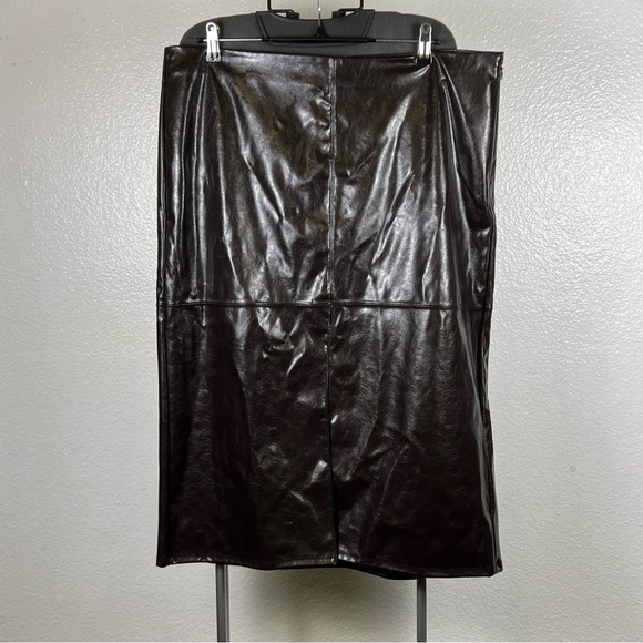 A New Day Dark Brown Women’s Midi Skirt Size 16 - Picture 3 of 8